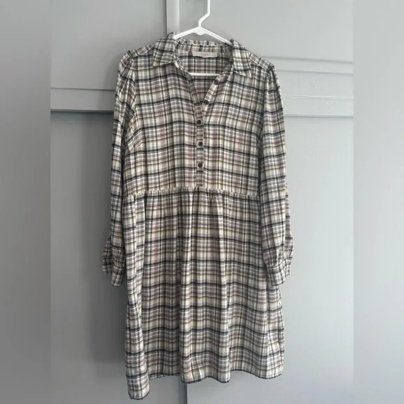 LOFT Multicolor Plaid Oversized Dress - Petite Lg - Picture 3 of 9